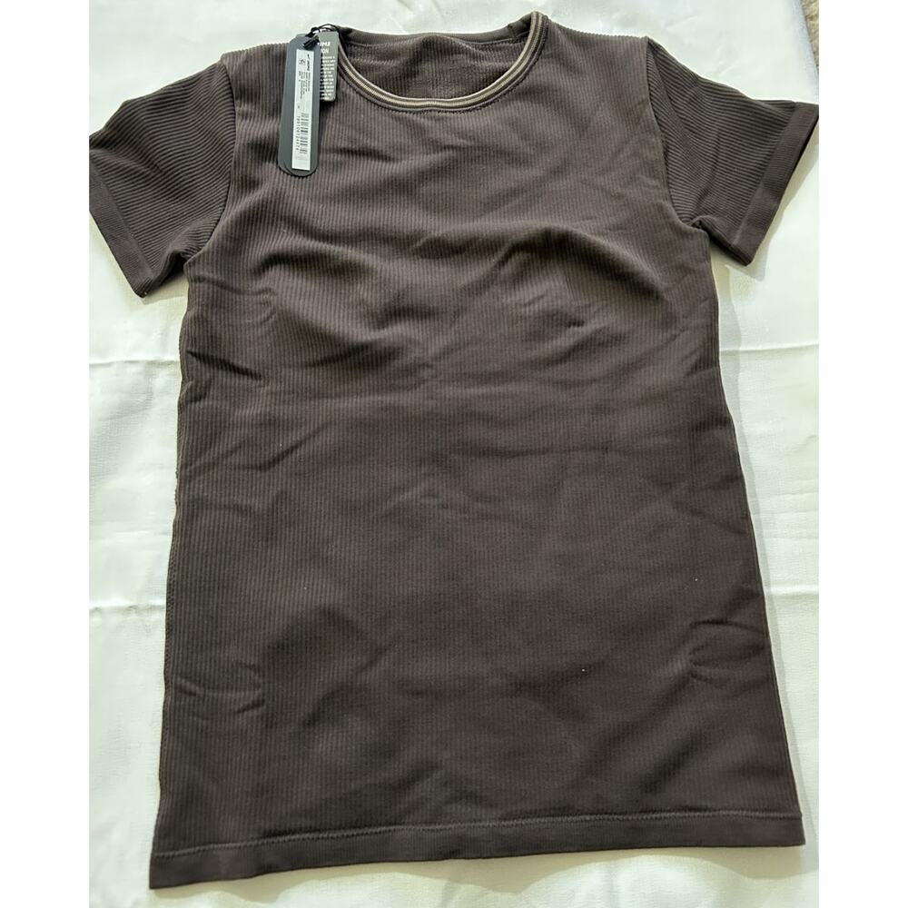NEW Nike X Skims Ribbed Seamless Phoenix Truffle Top Brown Small